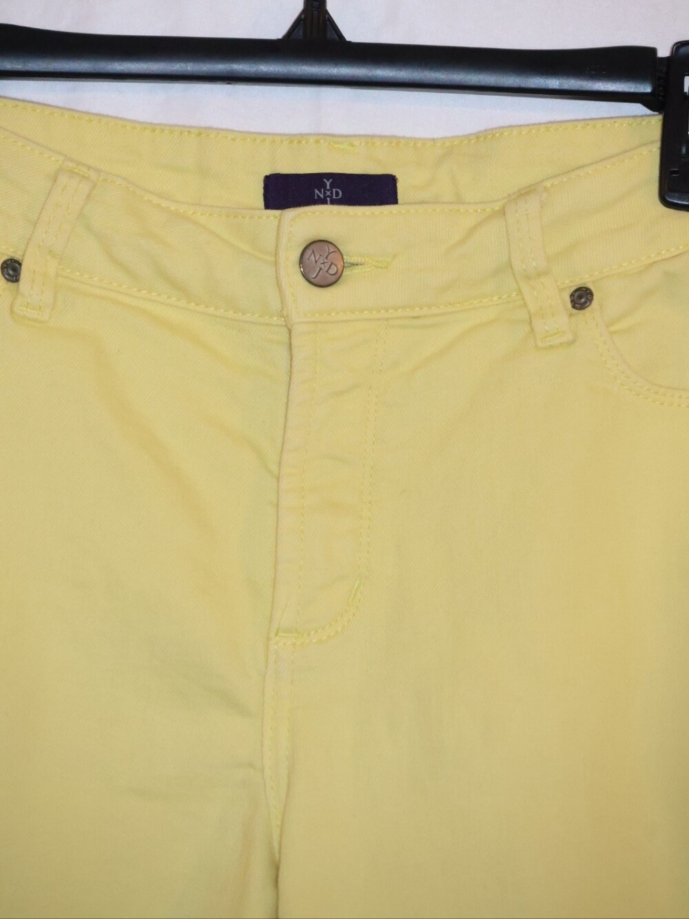 NYDJ (Not Your Daughter's Jeans) Pastel Yellow Alisha Fitted Ankle Jeans. - Picture 2 of 14